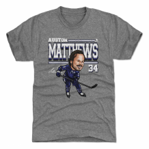 Toronto Maple Leafs - Auston Matthews Cartoon Gray NHL T-Shirt